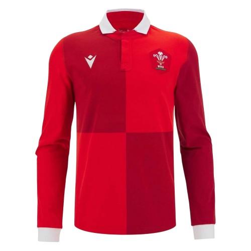 Macron Mens 2025 Wales RU Long-Sleeved Home Shirt