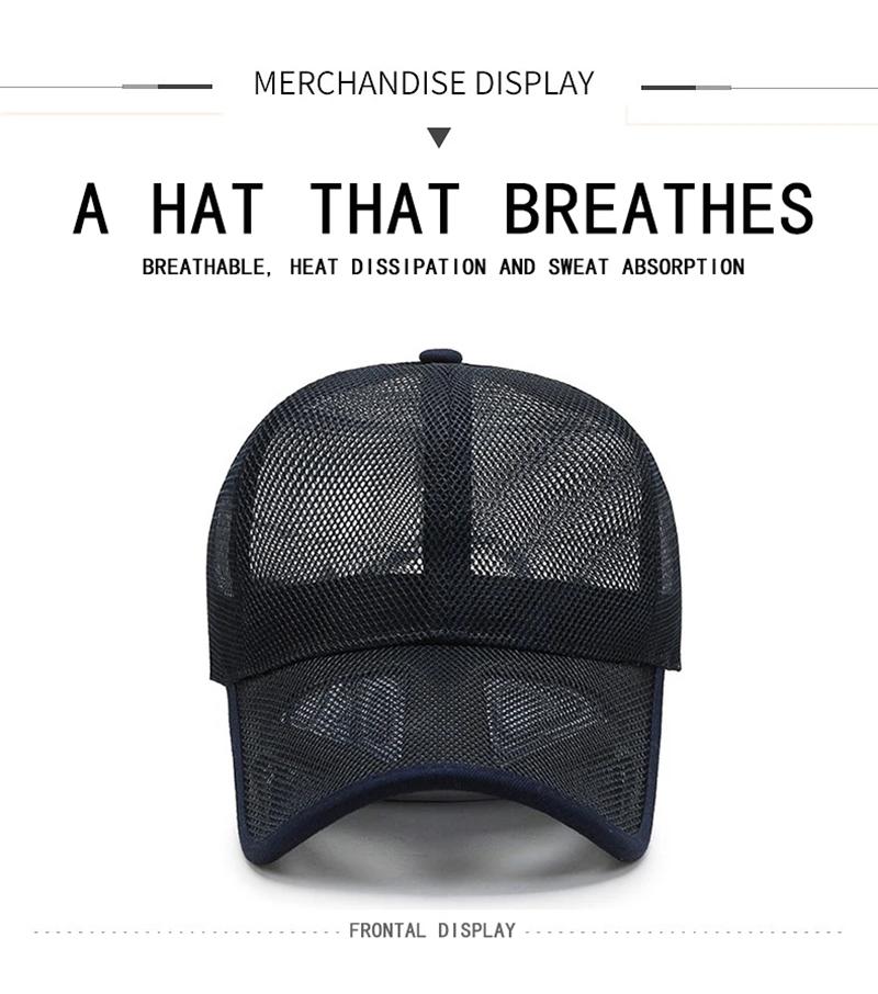 Summer Men Hat Openwork Brim Breathable Mesh Cap Outdoor Sports Sunscreen Baseball Women Sunhat