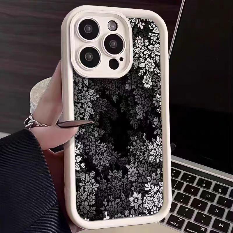 Cross Black Tree White Flower Case for Samsung A55, A16, S24 Ultra, S21, S23