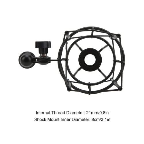 Metal Microphone Shock Mount Clip, Anti-Vibration Spider Microphone Shock Mount with Adjustable Locking Knob for Music Studio, Gaming, Live Recording,