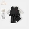 Banxidi Girls' Fleece-Lined Three-Piece Casual Winter Set