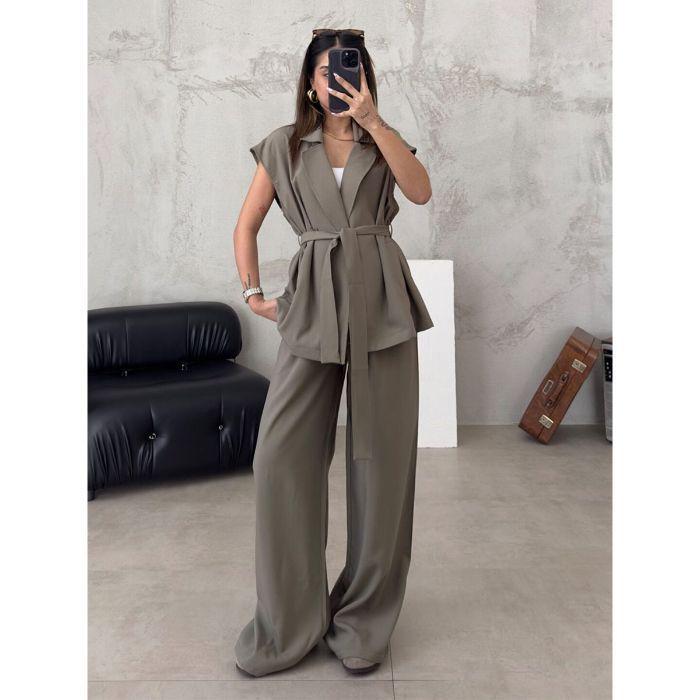 Elegant Autumn Cross-Border Fashion Set: European & American Style 2026 Women's Straight Casual Pants