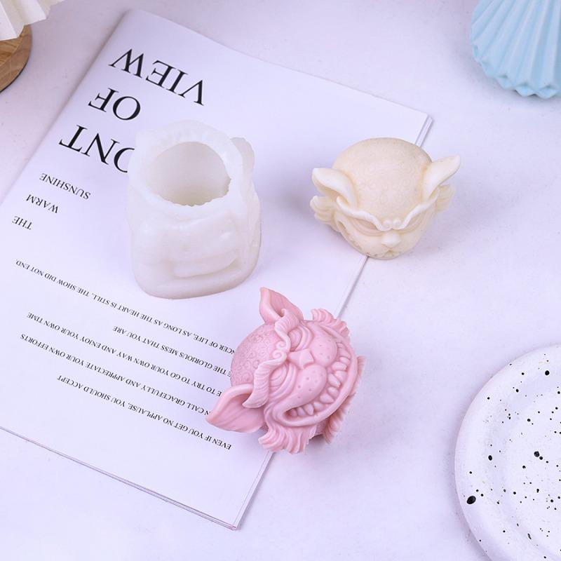 New Vicious Cat Head Silicone Candle Mold 3D Evil Cat Crafts Plaster Cement Resin Casting Molud DIY Soap Chocolate Cake Tool