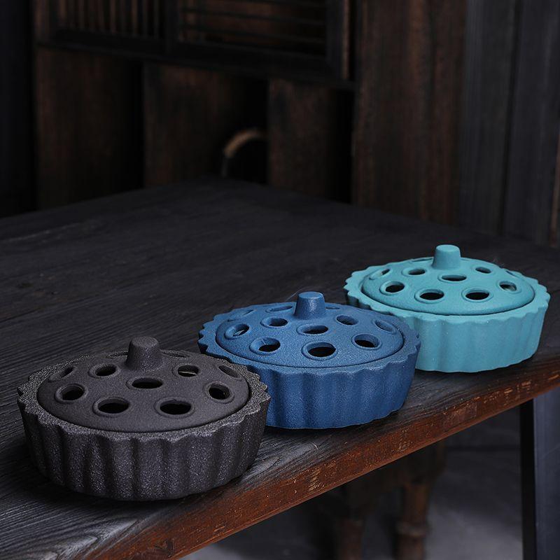 Creative Chinese Lotus Pod Shaped Ceramic Incense Burner, Household Indoor Large Mosquito Repellent, Aromatherapy Burner, 1Pc