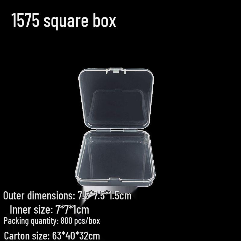 Square Transparent PP Plastic Storage Box for Electronics and Earbuds