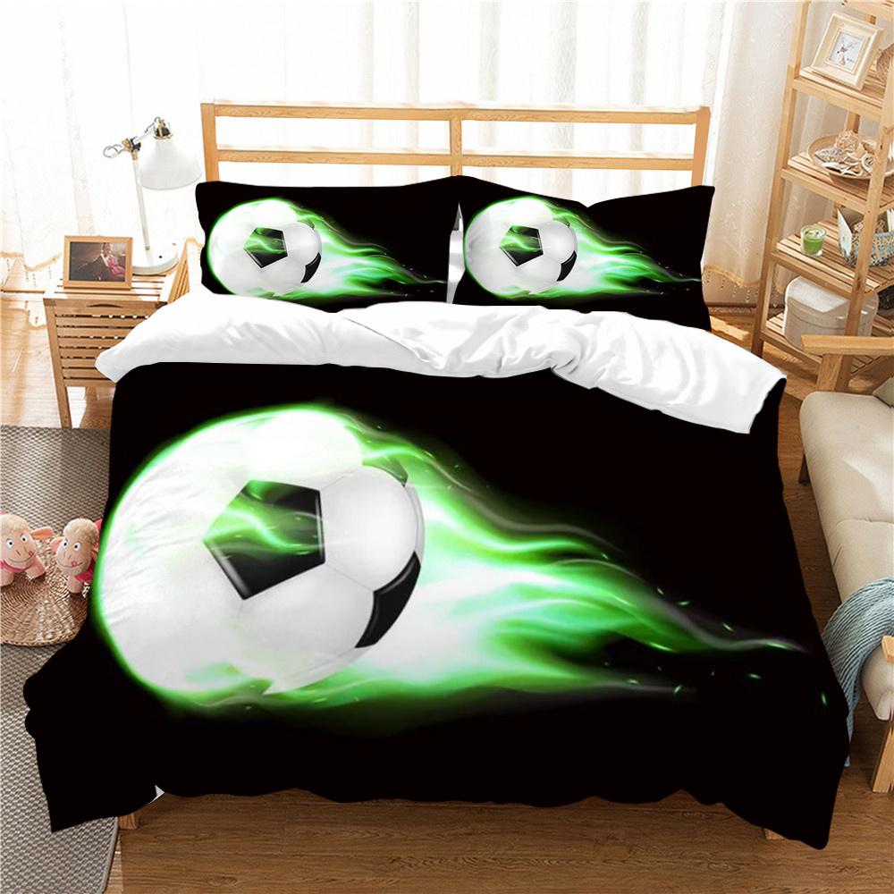 3D Fußball Druck Bett Anzug Bettwäsche Quilt Abdeckung Hause Bettwäsche Kinder Geschenk Mikrofaser Tröster Atmungsaktive Bettbezug