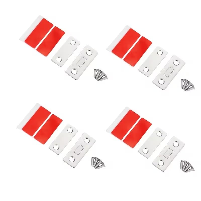 2 Pack Alloy Magnetic Door Catches Latch- Invisible Strong Adhesion, Drill-Free Mount, Seamless Release - Ideal for Cabinets, Wardrobes, Sliding Doors