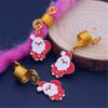 3 Pcs Sweet Gold Color Christmas Hair Ring Santa Claus Charm Dreadlocks Bead Hair Braid DIY Hair Braid Tubes Gift