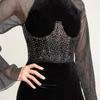 Gilet esterno da pendolare con spalline Corsetto a vita con perline Corsetto Petto Anello d'acciaio Stecca Fascia dimagrante per la vita
