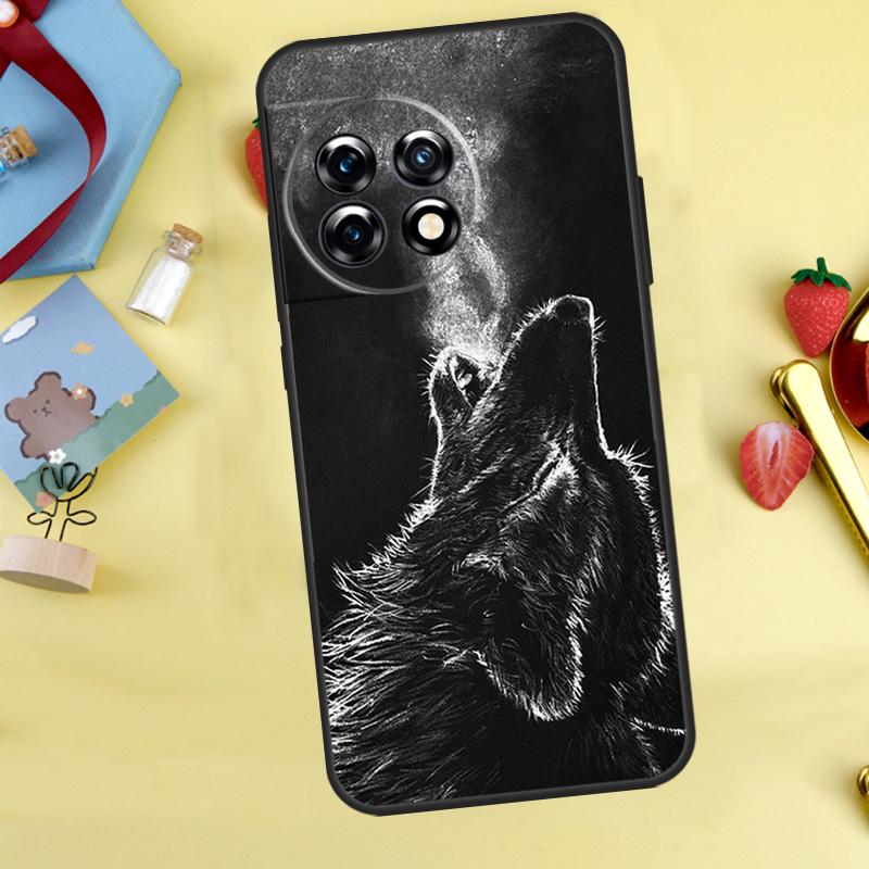 Wolf Art Black Case For OnePlus 15 13 12 11 9 10 Pro 13T 13R 12R 10T 8T Nord 5 CE 3 4 2 Lite N20 N30 Cover