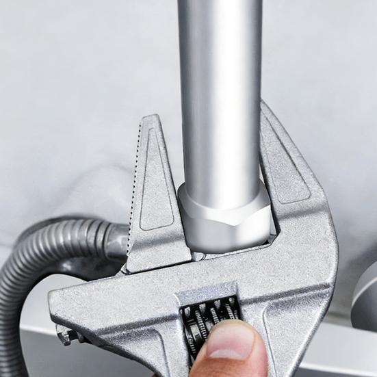 Adjustable Wrench Precision Scale Markings Extra-Wide 68mm Mouth Opening Compact Size Short Handle Wrench Home Repair Tool
