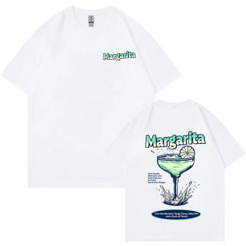 Lustiges Margarita Cocktail Print T-Shirt Herren Damen Mode Lässig Reine Baumwolle T-Shirts Sommer Unisex Vintage Übergroß Streetwear