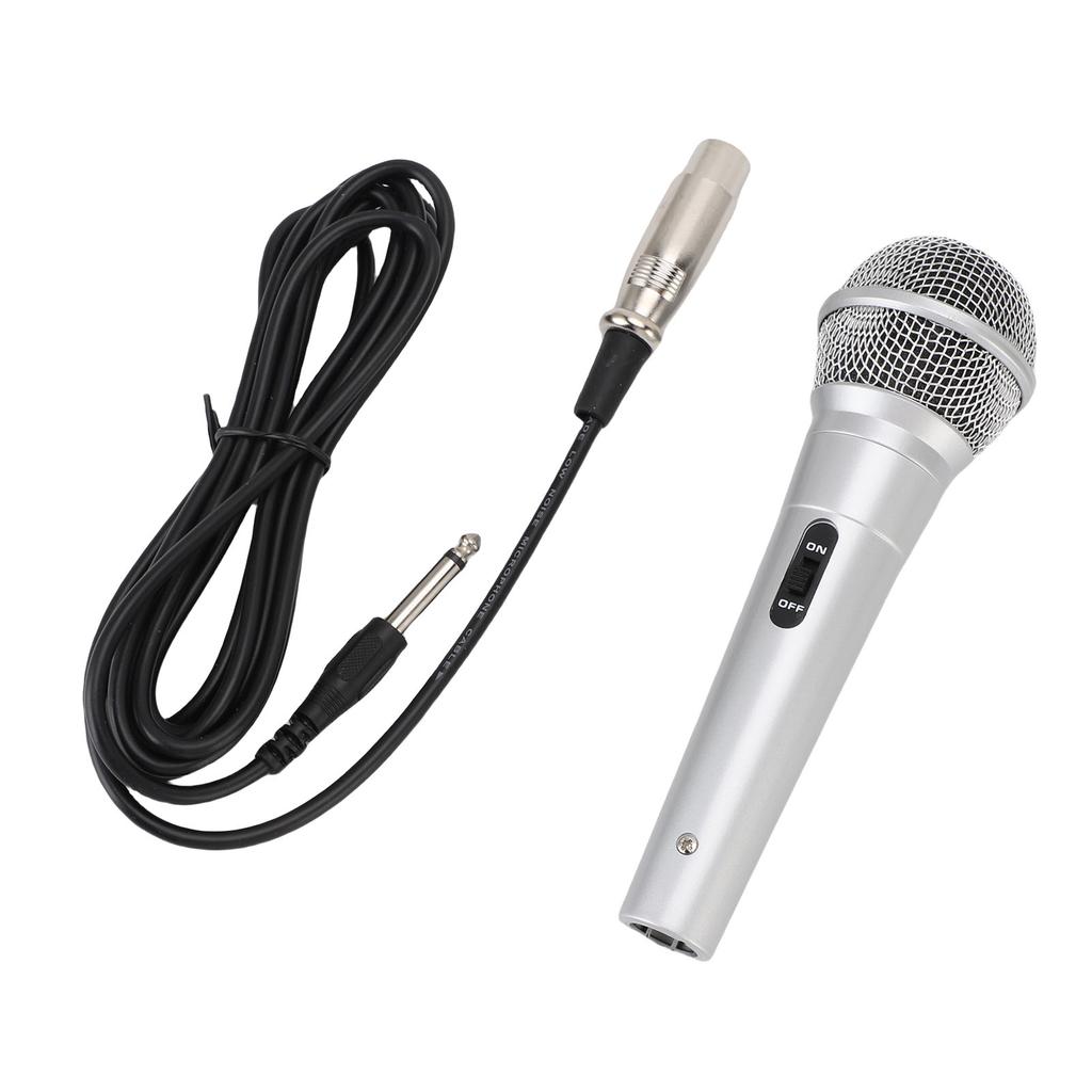 Handheld Wired Microphone 6.5mm Cardioid Dynamic Vocal Mic for Speakers Karaoke Singing Machine Amp Mixer
