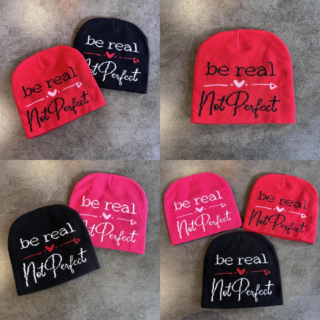High Top Knit Hat For Men Women With Letter Design Warm Acrylic Breathable For Winter Season