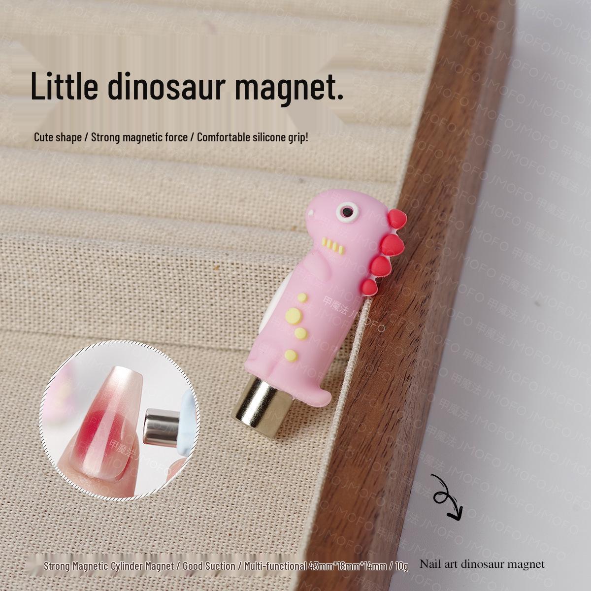 Cat Eye Nail Art Strong Magnet Tool with Cute Dinosaur Silicone Handle