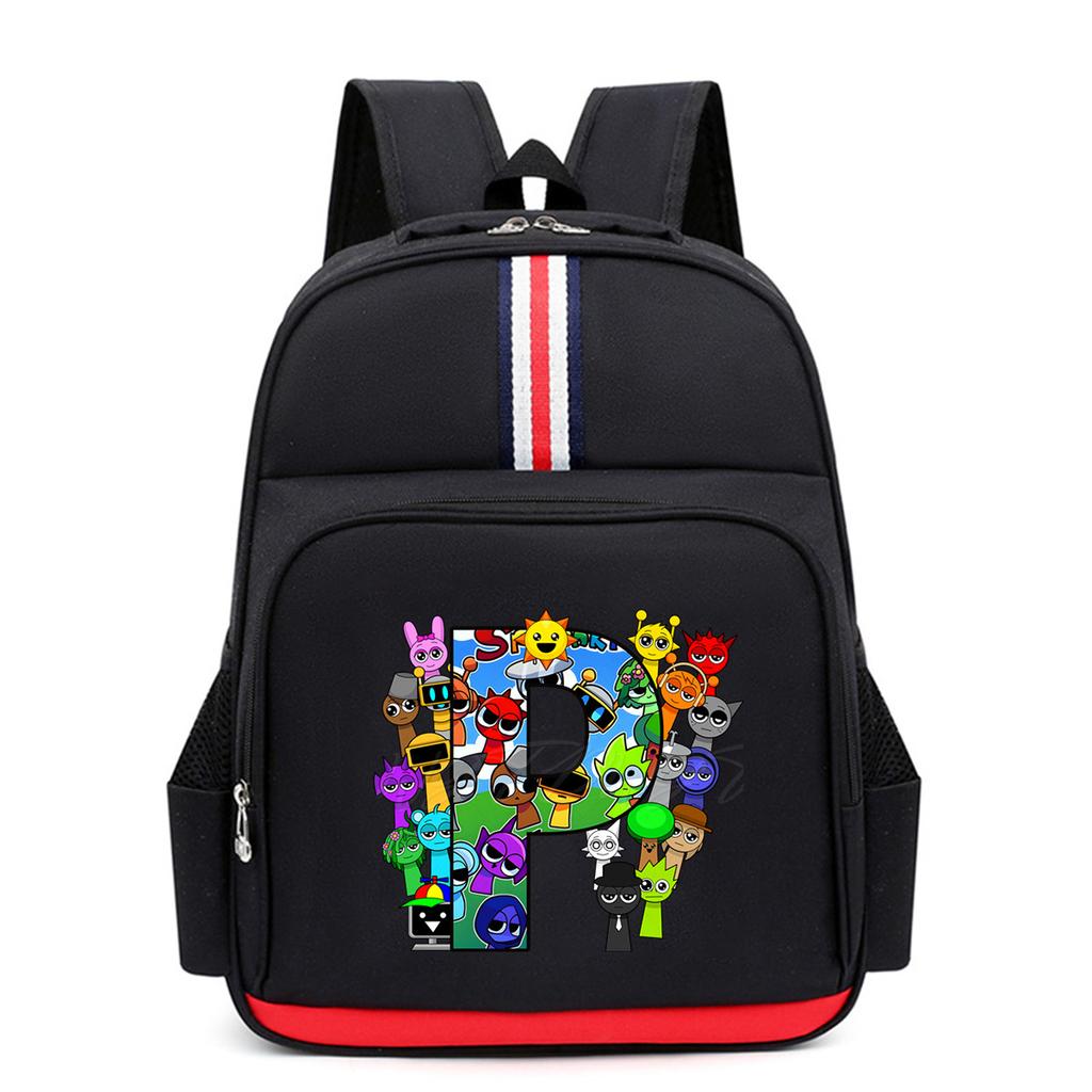 New School Style Primary School Students Large-capacity Schoolbag, Letter Printing Cartoon Trend Children's Versatile Backpack