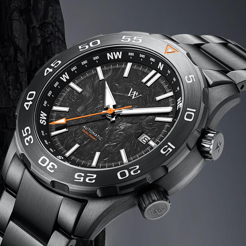 WM Watch Automatic Mechanical Military Men Outdoor Watches Sapphire Water Resistant Compass Welly Merck Watch Man Miyota WM157