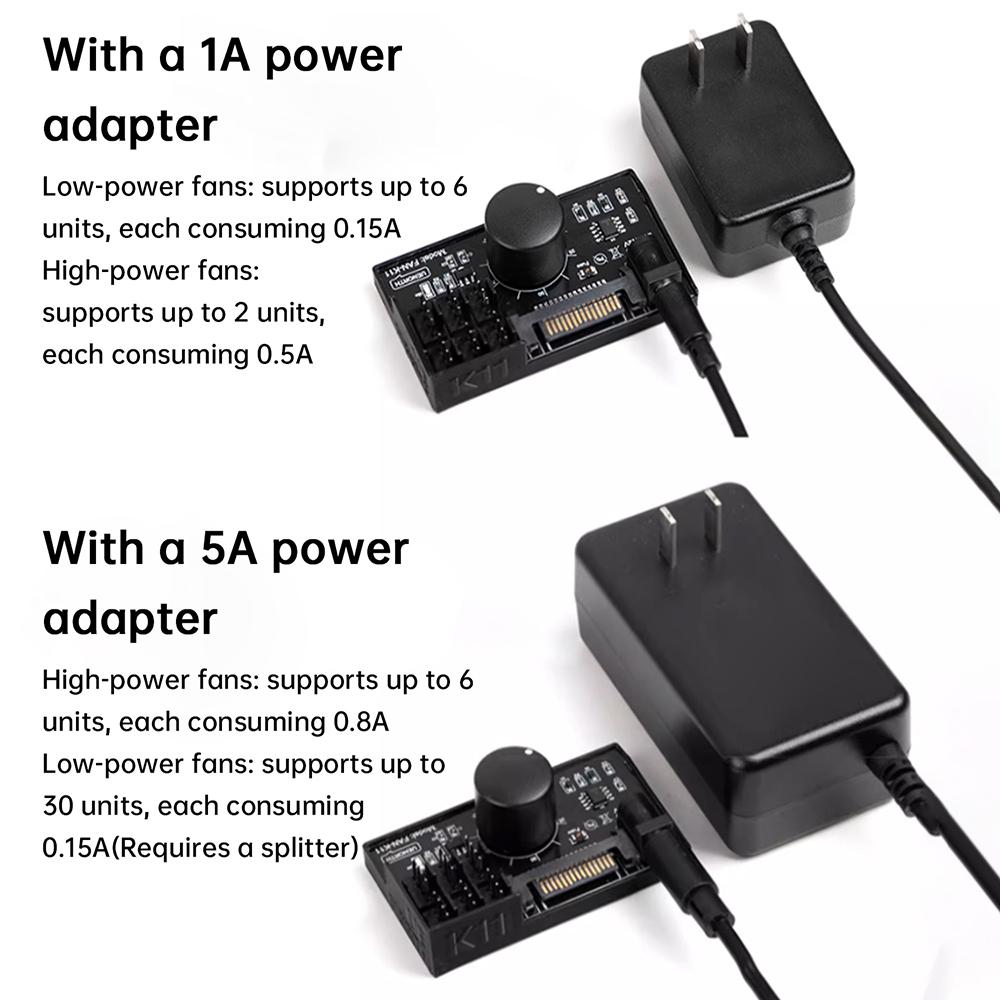 Computer Fan Speed Controller 60W High Power Hub Sata DC Power Controller NAS Server 4Pin Fan Speed Control PWM Speed Regulation