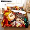 Fashion 3D Print Cartoons Demon Slayer Bedding Sets Duvet Cover Set With Pillowcase Twin Full Queen King Bedclothes Bed Linen
