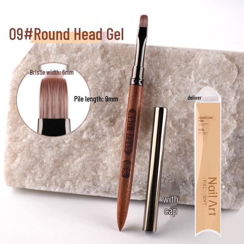 Popular Sandalwood Nail Art Brush Set: Liner, Triangle, and Flower Design Pens