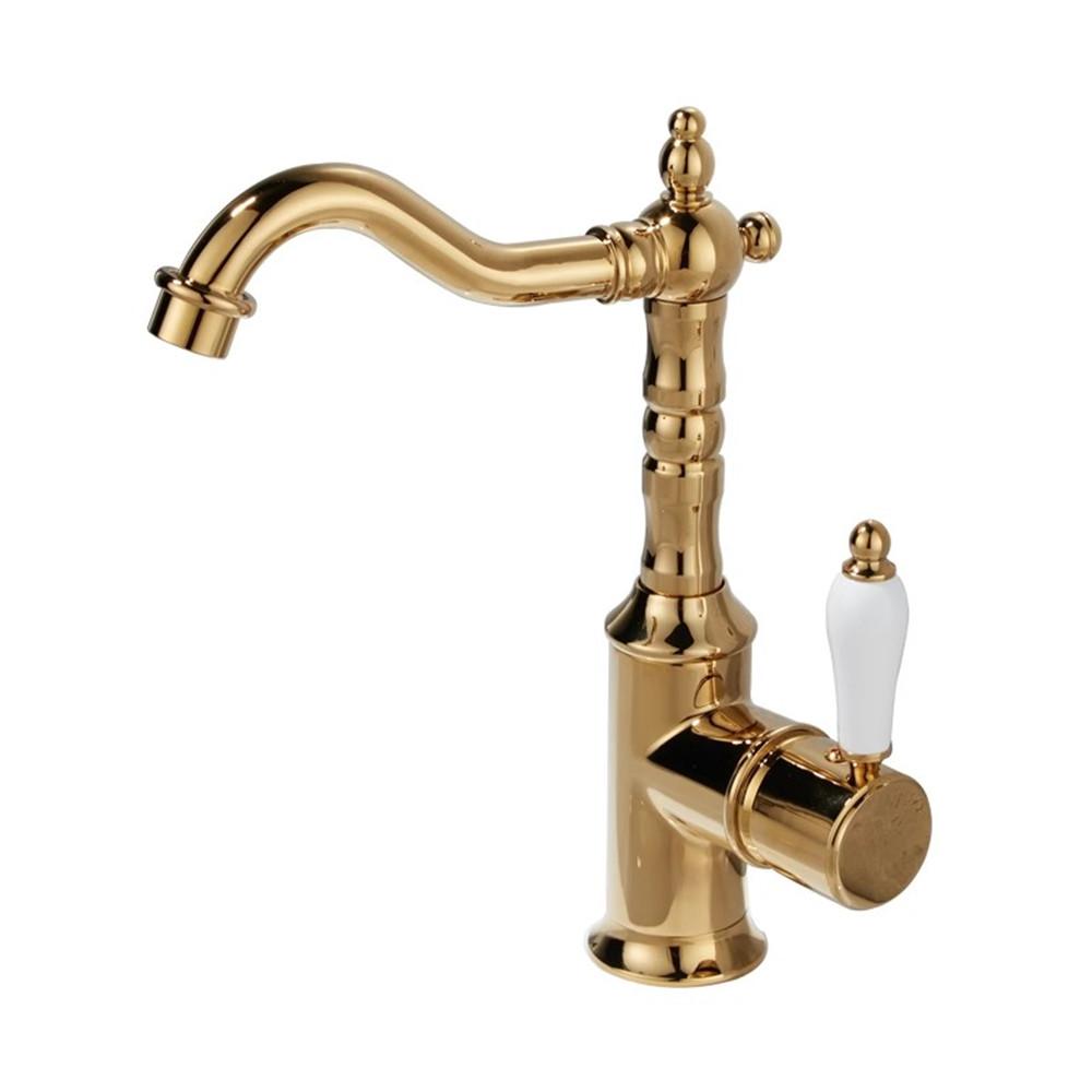 Antik brons handfat kran Guld badrumskran Däckmonterad Svart kökskran diskbänk kran Varm Kall Krom handfat Kran Mässing