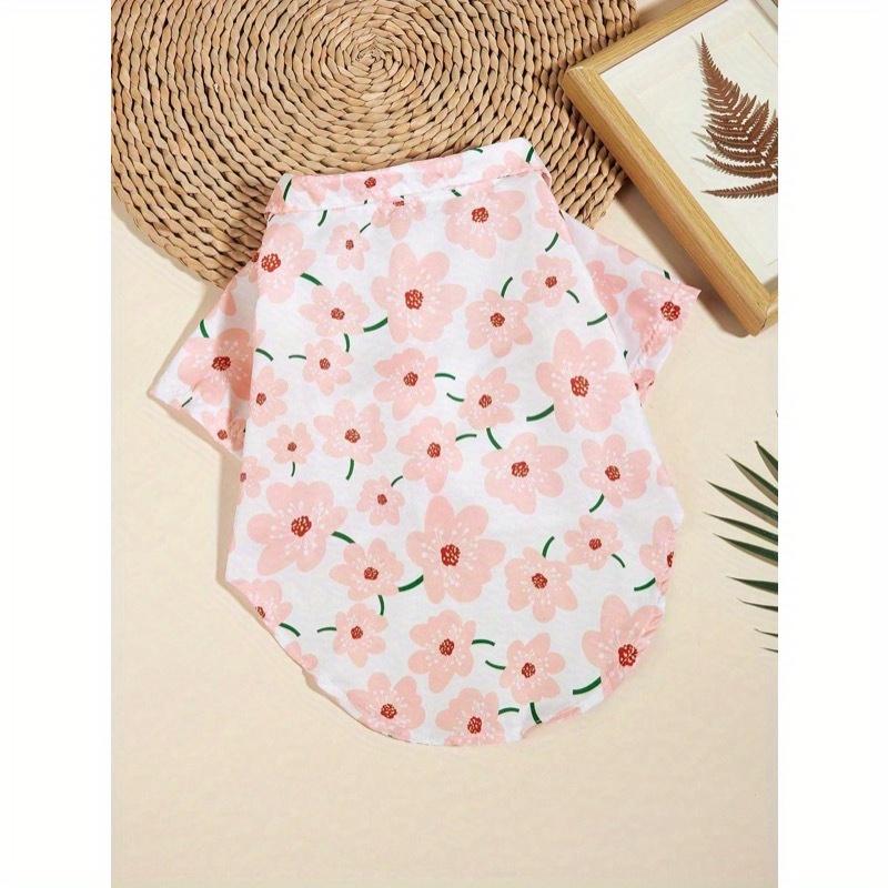 1pc Non-Stretch Slim Fit Hawaiian Shirt For Pets, Suitable For Small Dogs Like Teddy & Pomeranian, Not Recommended For Large Dogs