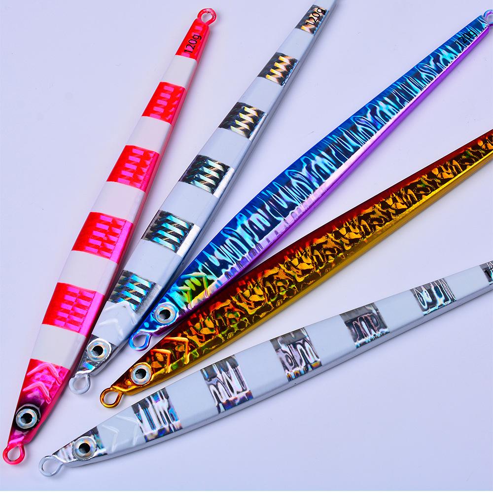 Köder Yuantou Meeresangeln Ufer Werfende Eisenplatte Langer Streifen Schnellzieh-Eisenplatte Fake-Köder 80g 100g 120g Tiefsee-Eisenplatte Bleifisch