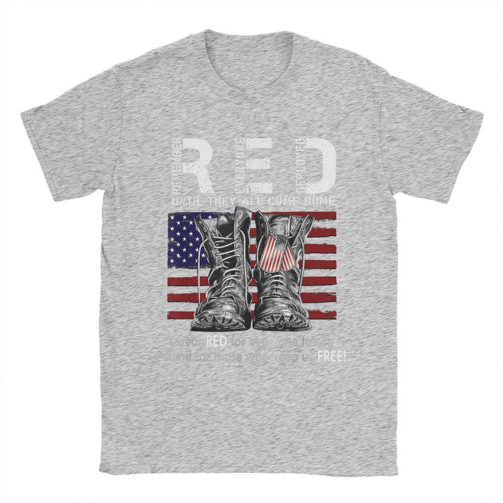 On Friday We Wear Red Military RED Friday Military Remember Everyone Deployed TShirt Unisex Tee Shirt Crewneck Short Sleeve