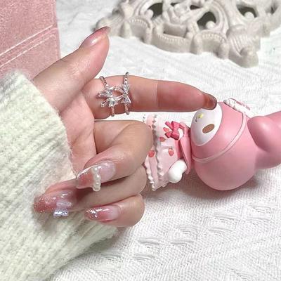 Arrivati Anelli Romantici Adorabili Bianchi con Fiocco Anello Lucido Femminile per Donne Anello Regolabile Dolce Anello a Forma di Cuore da Ragazza