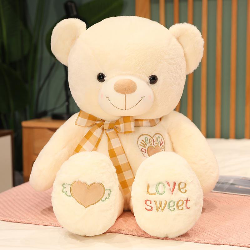 High Quality Huggable Bear Doll Bow Tie Bear Rag Doll Plush Toy Teddy Bear Birthday Gift Girl Sleeping Hug