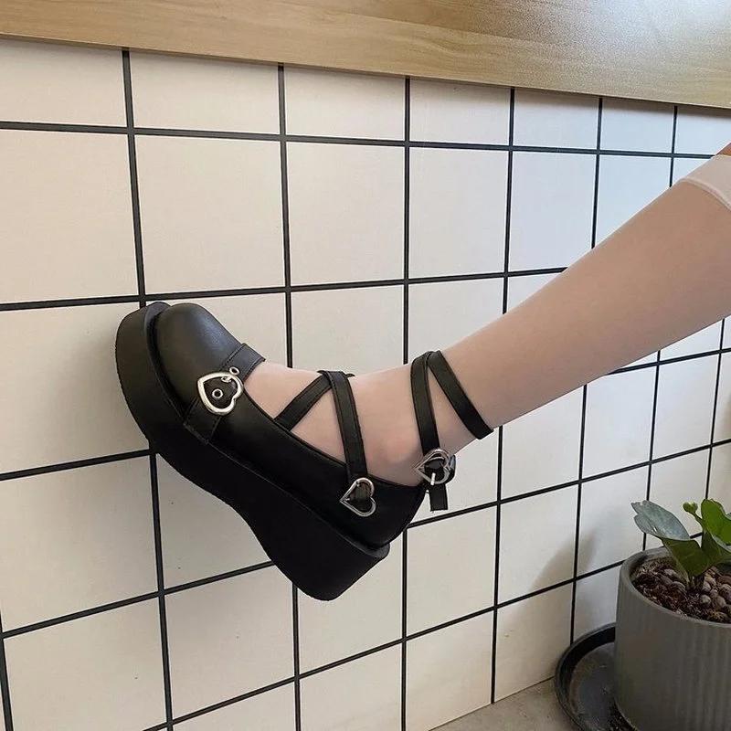 Comemore Spring Summer 2026 Trend Women Platform Thick Bottom Ladies Kawaii Cosplay Mary Jane Shoe Sweet Cute Lolita Shoes Pumps
