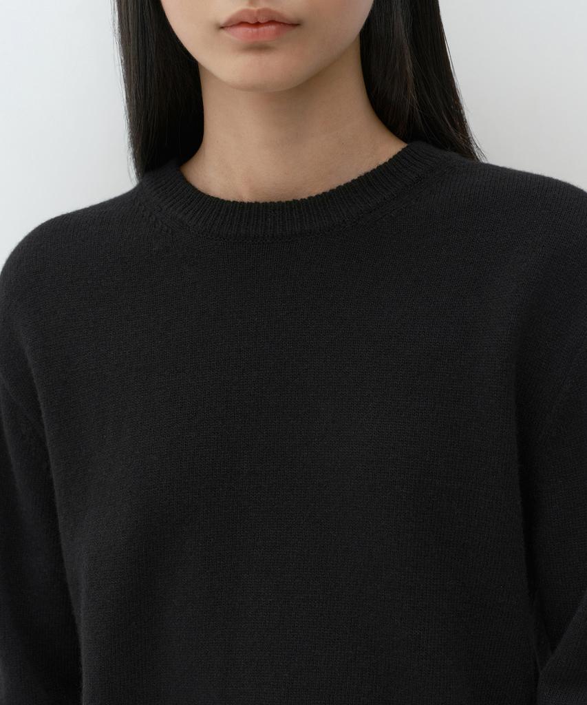 MUSINSA STANDARD WOMAN [Victoria Wool] Women'S Crew Neck Knit [Black]