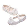 Girls' Sequin Bow Flats - 2025 Spring, Soft Sole Leather Pearl Shoes