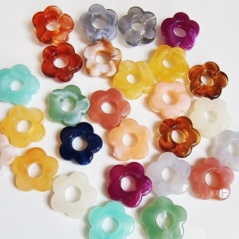 High Gloss Two-Color Acrylic Cloud Flower Beads for DIY Jewelry