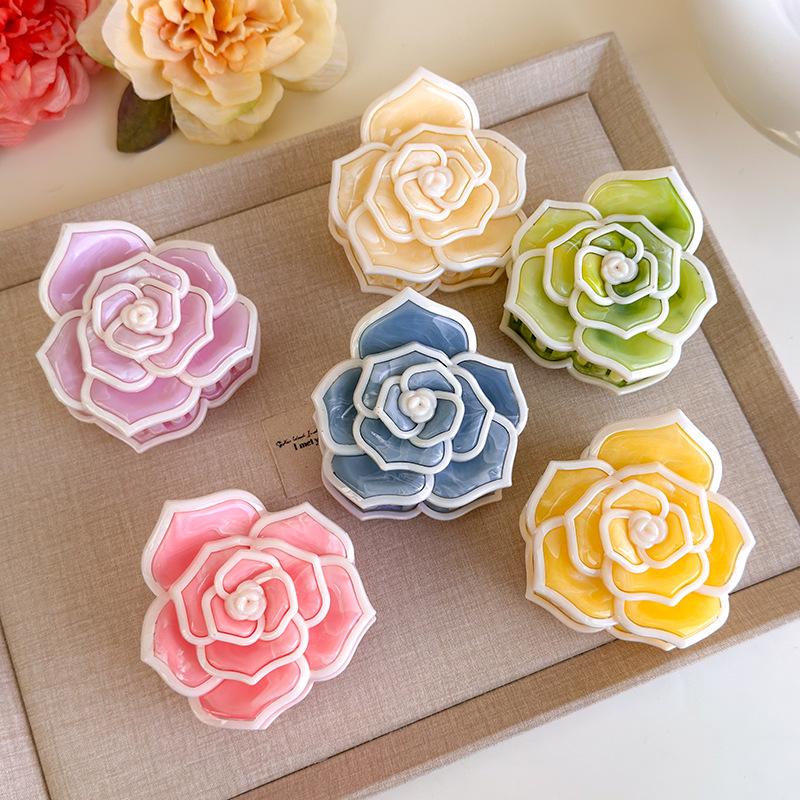 Flower Hair Clip French Style Elegant Women Flower Hair Claw Clip Hairpin Grab Clip Barrettes Headwear Hairgrip Hair Accessories