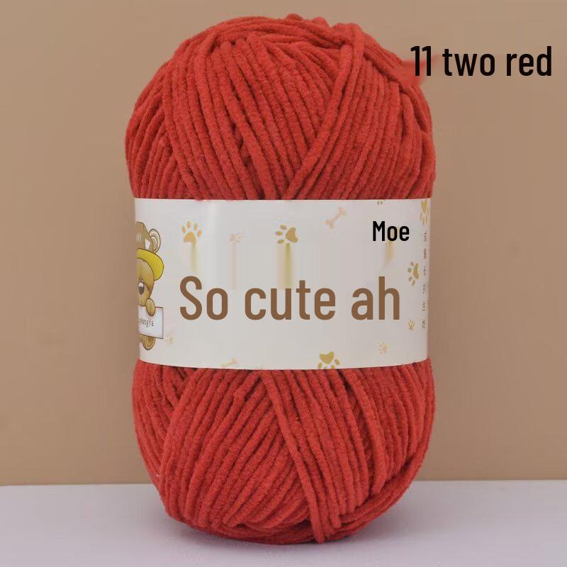 Chenille Crochet Yarn - Medium Thick Hand-Knitted for DIY Crafts & Dolls