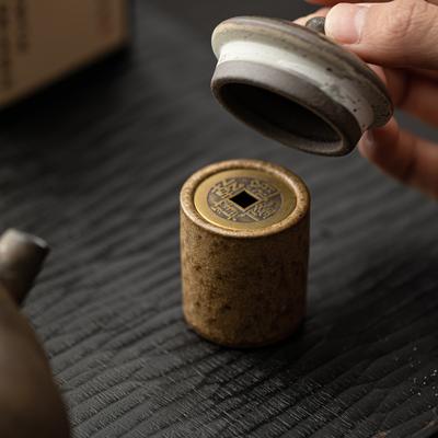 Copper Coin Cover Purple Clay Pot Cover Holder Lid Holder Pot Holder Ceramic Retro Cover Bowl Cover Holder, Tea Ceremony Tea Pet