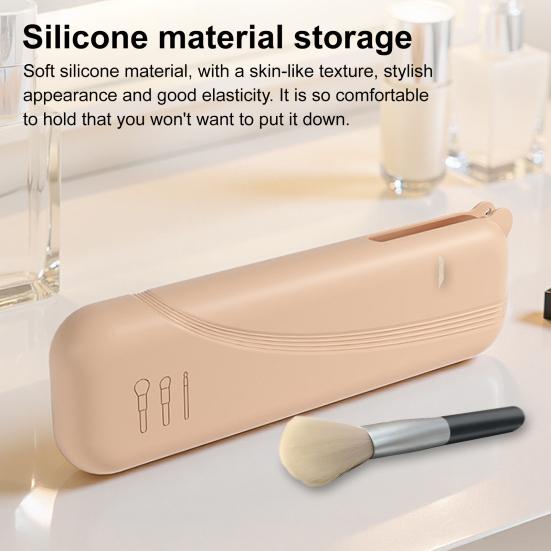 Silicone Makeup Brush Storage Bag Waterproof Portable Travel Multi-functional Toiletries Cosmetic Brush Organize Case Pouch