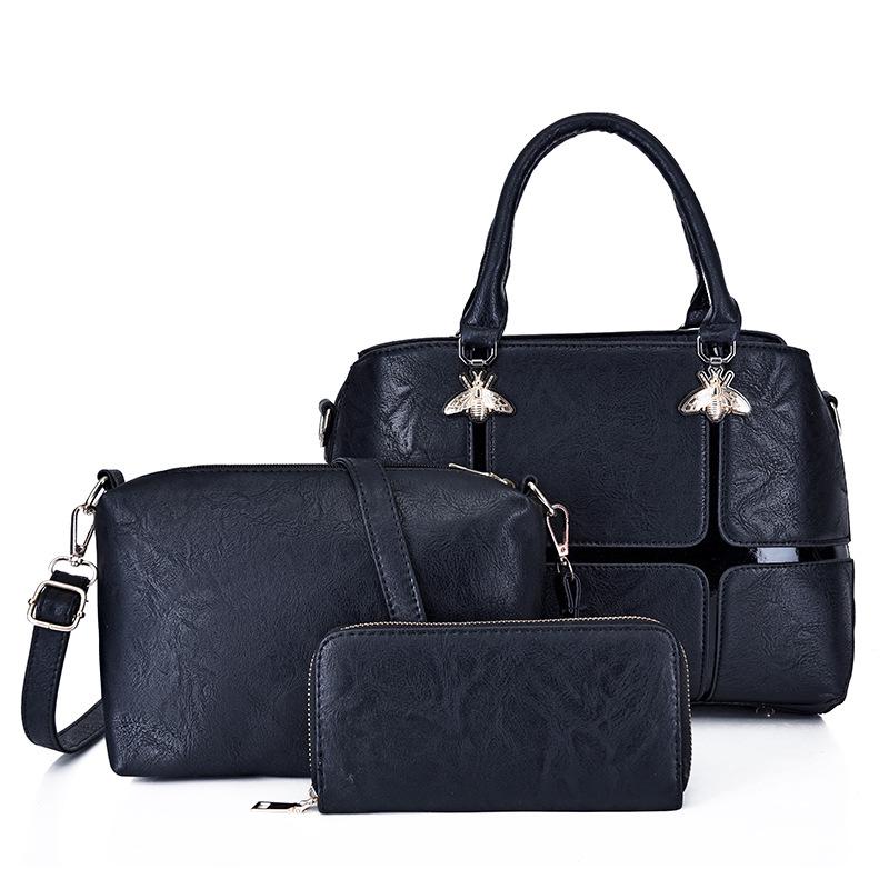 

Handbag bag women s niche fashion style splicing women s bag high-end sense large-capacity shoulder messenger bag чорний