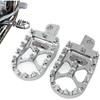 DREAMIZER Wide Foot Pegs for Motorcycle,Sliver CNC MX Chopper Bobber Style Motorcycle Footpegs 360° Roating Front Rear Footrest Compatible with