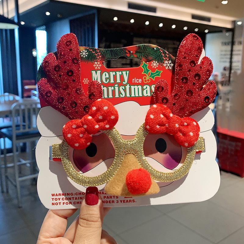 Women's Reindeer Christmas Party Glasses: Funny Disco Gift & Hair Accessories for Couples, Kids, Students