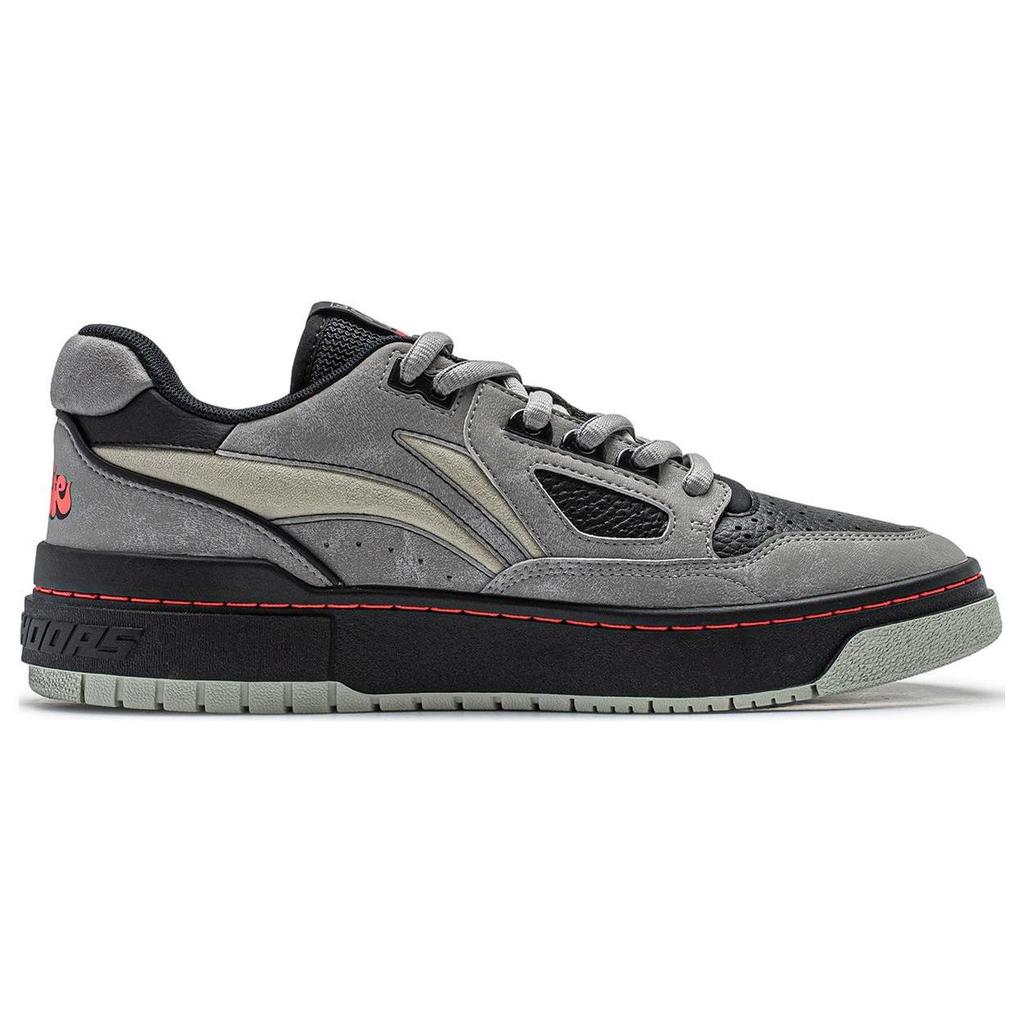 LiNing Rookie Cushioned Slip-Resistant Lightweight Rebound Low-Top Vintage Basketball Shoes Unisex Gray ABCU001-3