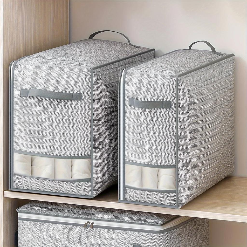 Storage Bag Placed On The Cabinet, With A Handle, Perspective Window, Super Large Capacity, For Clothes, Quilts, Blankets