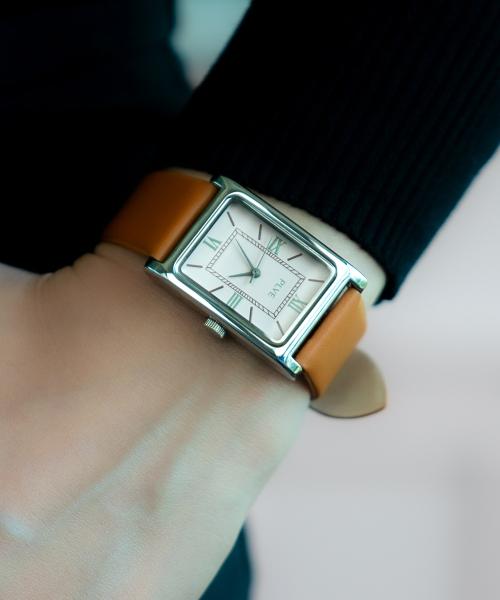 [Paul Vice] Женские прямоугольные кожаные часы Paul Vice Audrey - Светло-розовый коричневый NONE