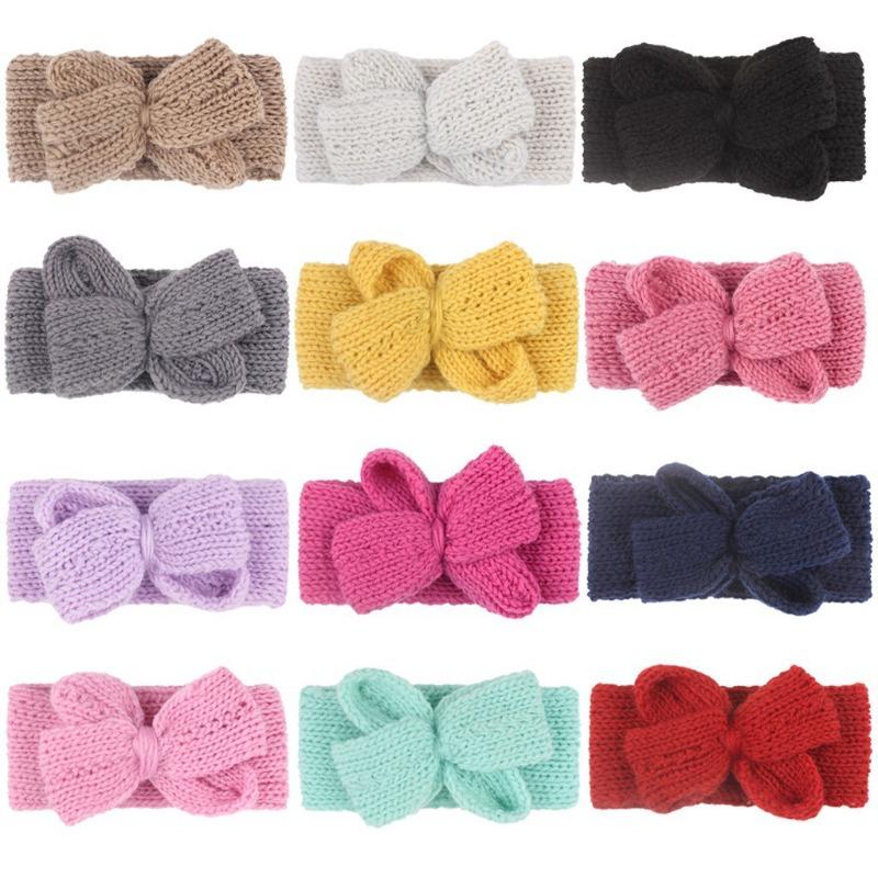New Popular Hair Cap, Children's Cute Knitted Bow Headband, Fashionable European and American Baby Autumn and Winter Hair Accessories