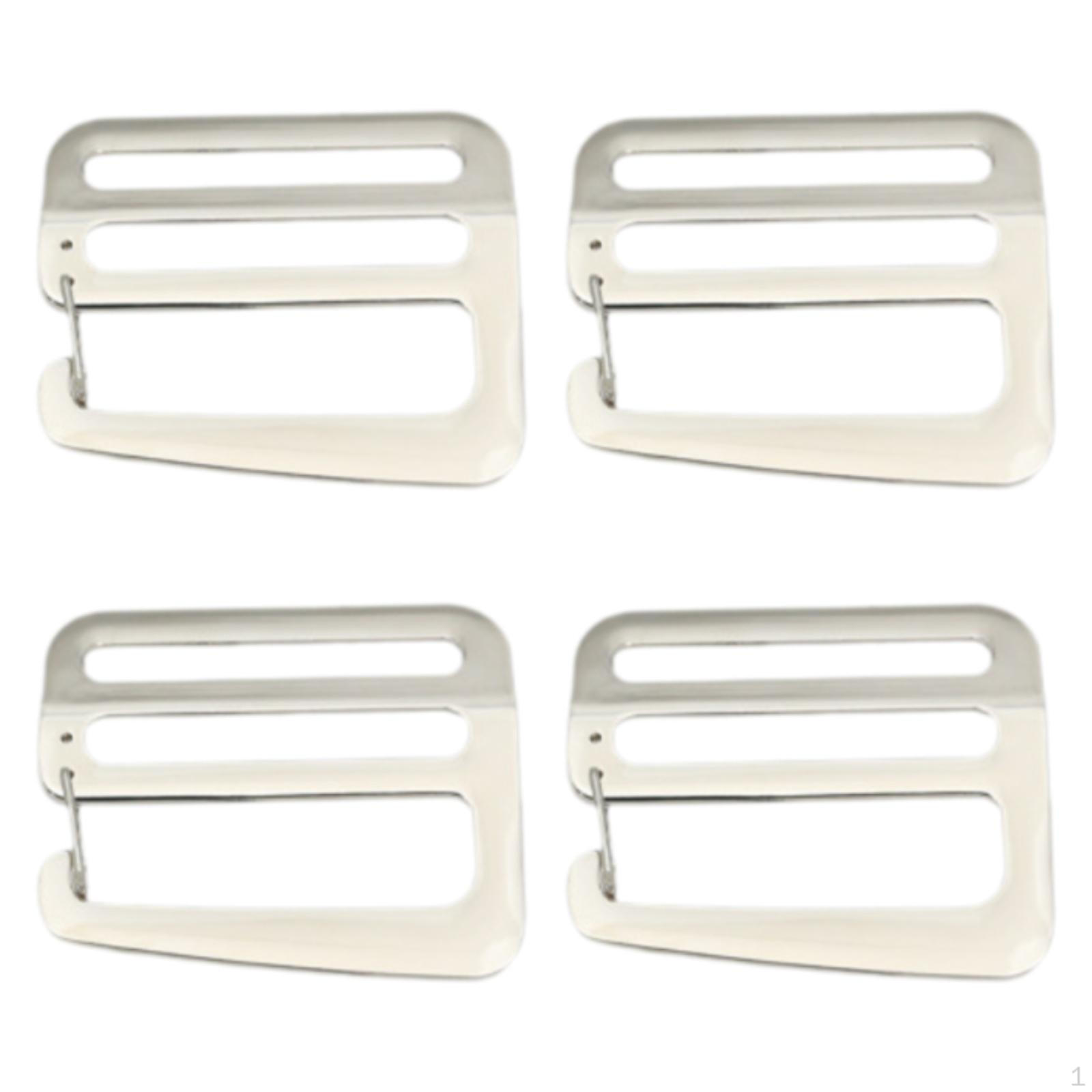 

4 Г-подібні пряжки-хвилі 1,5 дюйма Металева фурнітура для ременя рюкзака та сумки Silver