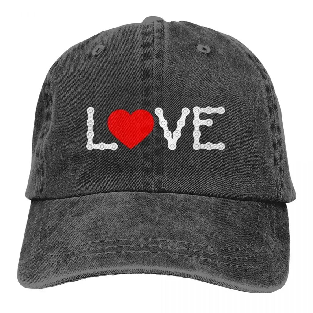 L Love Bike Bicycle Cycling Baseball Cap Accessories Casual Distressed Cotton Hat Men Women
