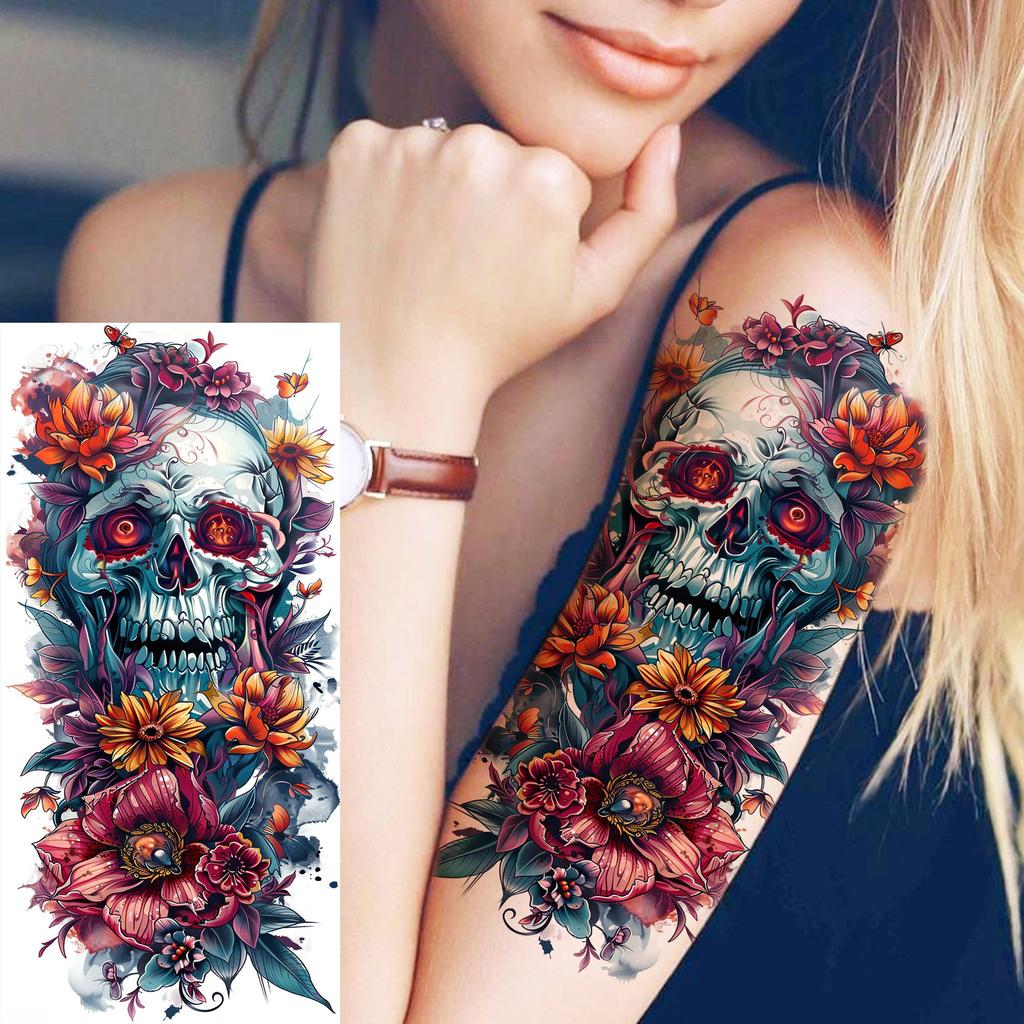 1 Blatt Kreative Malerei Drache Löwe Temporäre Tattoos für Männer Frauen Erwachsene Körperkunst Wasserdichte Realistische Fake Tattoo Aufkleber