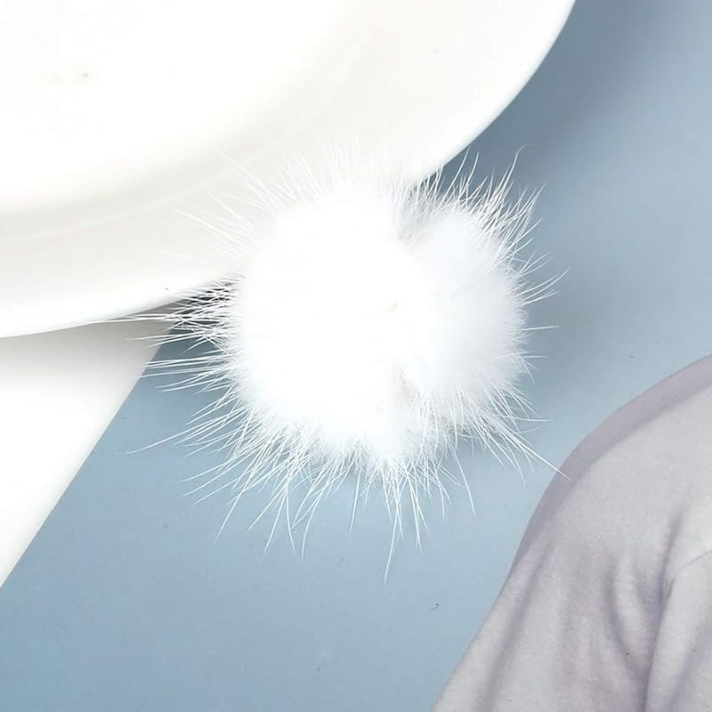 

Cozylkx 6 шт. помпоны из искусственного меха, сделай сам, пушистые плюшевые помпоны, шарики-подвески для ювелирных изделий, шляп, шарфов, сумок, обуви, 1,3 дюйма, белые белый