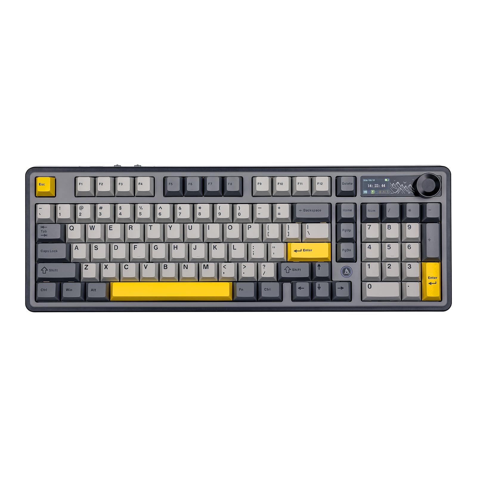 

у MechLands AJAZZ AK980 Механічна клавіатура Бездротова ігрова клавіатура Сумісна з гарячою заміною Creamy Custom Keyboard TFT Screen Knob RGB for Gift V2 [Новий